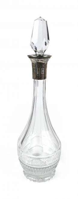 5 - BOTELLA LICORERA EN CRISTAL Y PLATA