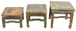 430 - TRES TABURETES CHINOS DE FINALES DEL S.XIX