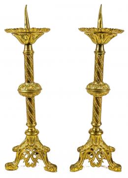 938 - PAREJA DE CANDELEROS FRANCESES S.XIX