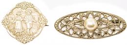 167 - DOS BROCHES PLATA