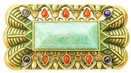 84 - BROCHE ART DECO CON AMAZONITA