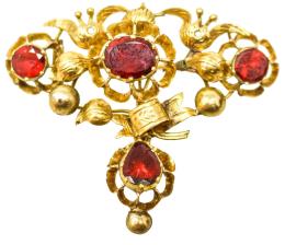 69 - BROCHE CON GRANATES S.XVIII-XIX
