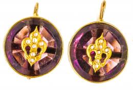 135 - PENDIENTES CON AMATISTAS DEL S.XIX