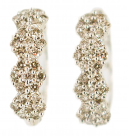137 - PENDIENTES ARGOLLAS CON ROSETONES DE BRILLANTES