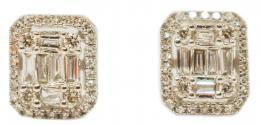 155 - PENDIENTES ROSETONES CON DIAMANTES