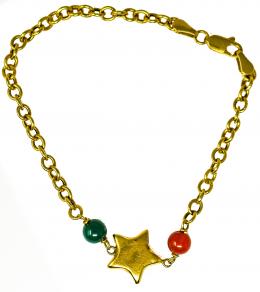 166 - PULSERA  CON ÁGATA Y CRISOPASA