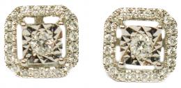 160 - PENDIENTES ROSETONES CUADRADOS CON DIAMANTES
