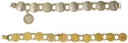 233 - DOS PULSERAS CON MONEDAS DE PLATA