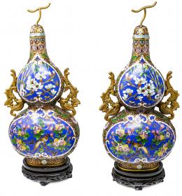 416 - PAREJA DE JARRONES OREINTALES CLOISONÉ