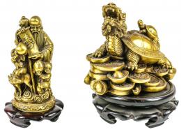 394 - DOS FIGURAS ORIENTALES EN BRONCE DE MEDIADOS DEL S.XX