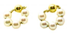 155 - PENDIENTES PARA NIÑA EN ORO Y PERLAS