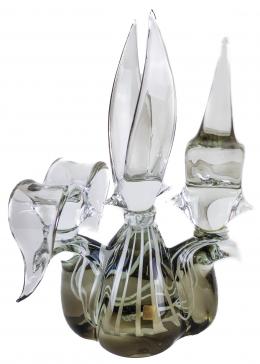 25 - GRAN FIGURA DE EN VIDRIO DE MURANO "GAVIOTAS SOBRE OLAS"