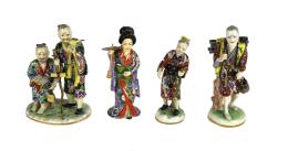 605 - CONJUNTO DE 4 FIGURAS EN PORCELANA