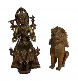 369 - DOS FIGURAS EN BRONCE DE LA INDIA