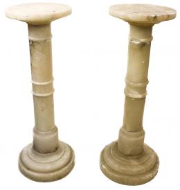 947 - PAREJA DE COLUMNAS DE ALABASTRO