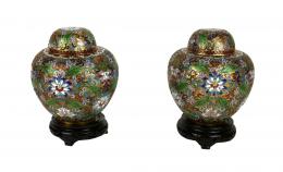 389 - PAREJA DE TIBORS ORIENTALES CLOISONÉ