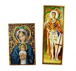 903 - DOS PLAFONES DECORATIVOS RELIGIOSOS