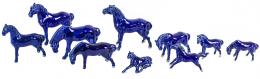 612 - DIEZ CABALLITOS EN PORCELANA ORIENTAL 