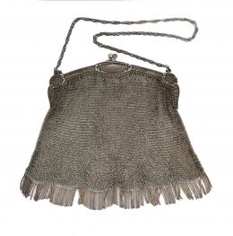 654 - BOLSO DE MALLA DE PLATA
