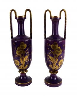 450 - PAREJA DE JARRONES EN PORCELANA FRANCESA
