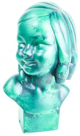 808 - "BUSTO DE NIÑA" EN ESTUCO PATINADO