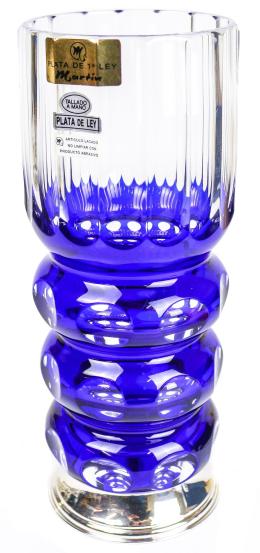 78 - JARRON EN CRISTAL AZUL DEL ÚLTIMO TERCIO DEL S.XX