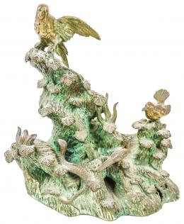 850 - GRUPO EN BRONCE "PÁJAROS SOBRE ROCA"