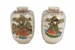 386 - PAREJA DE  JARRONES SATSUMA 