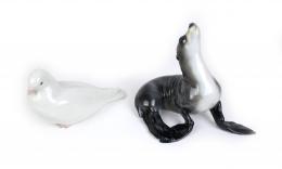 399 - "FOCA" Y "PALOMA" FIGURAS EN PORCELANA "ROSENTHAL" Y "LLADRÓ