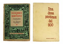 232 - "LA RAMBLA DE BARCELONA Y UNA DAMA BARCELONESA DEL 800"