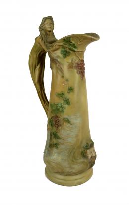 456 - JARRA AUSTRIACA EN TERRACOTA POLICROMADA CIRCA 1900