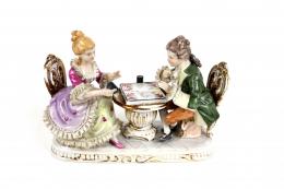701 - "LA PARTIDA" FIGURA EN PORCELANA POLICROMADA