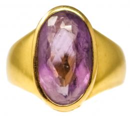 69 - ANILLO SELLO CON AMATISTA