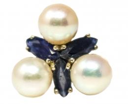 66 - ANILLO CON PERLAS Y ZAFIRO