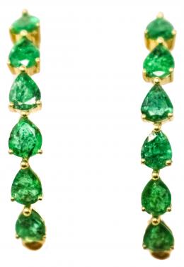 121 - PENDIENTES ARGOLLAS CON ESMERALDAS