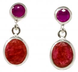 259 - PENDIENTES CON CORINDONES ROJOS
