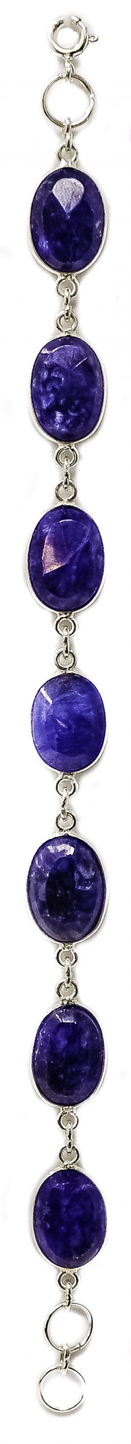 283 - PULERA DE PLATA CON CORINDÓN AZUL