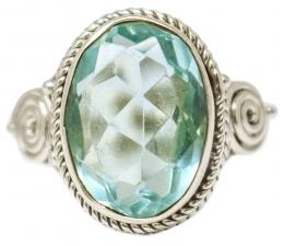 225 - ANILLO CON CUARZO AZUL