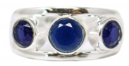 222 - ANILLO CON CORINDONES AZULES