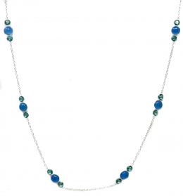 242 - COLLAR LARGO CON CALCEDONIA Y CUARZO AZUL