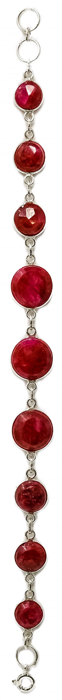 292 - PULSERA DE PLATA CON CORINDÓN ROJO