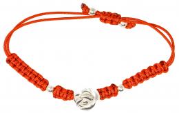 290 - PULSERA CON ROSA DE PLATA