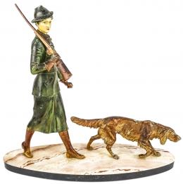 793 - "CAZADORA CON SETTER" FIGURA AÑOS 30