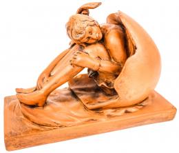 818 - FIGURA EN TERRACOTA "JOVEN SALIENDO DEL HUEVO"
