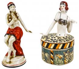 409 - CAJA Y FIGURA EN PORCELANA 