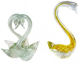 21 - DOS FIGURAS EN VIDRIO DE MURANO "CISNES"