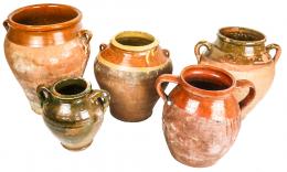 419 - CINCO JARRAS EN TERRACOTA Y CERÁMICA