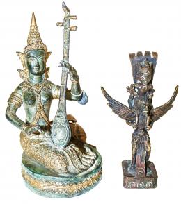 618 - DOS FIGURAS ORIENTALES EN BRONCE