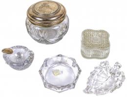 90 - LOTE DE 5 PIEZAS DE CRISTAL TALLADO