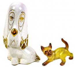 691 - GATO Y PERRO DE PORCELANA